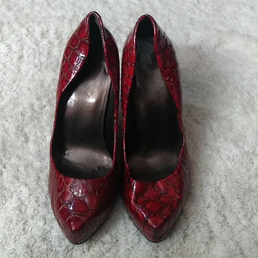 Jessica Simpson Red Snake Skin 5 inch heels